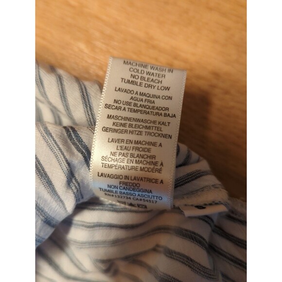 Cloth & Stone Blouse Top Womens Small Striped Rayon Sleeveless Button Up - Picture 9 of 9